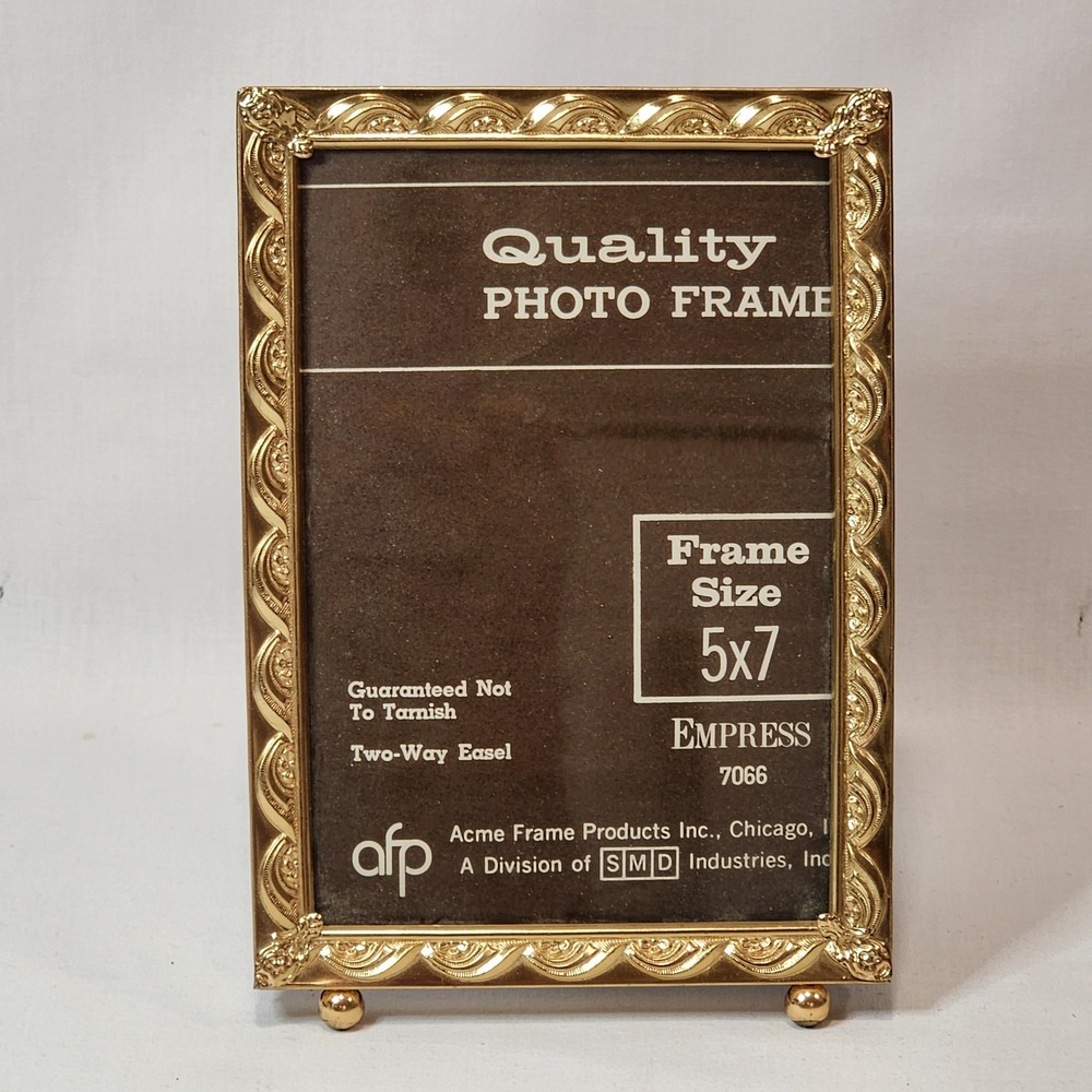 Acme Frame Products Empress 7066 Gold Ornate 5x7 Photo Frame Ball Feet Vintage